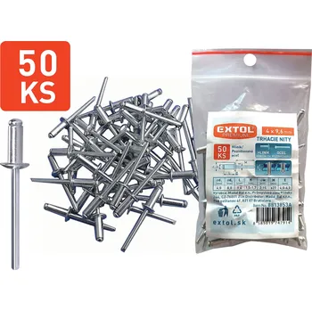 Nýt Extol Premium trhacie nity hliníkové 4,0x9,6mm 50ks, 8813853A