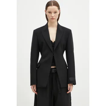 Dámské sako Vlněné sako VETEMENTS Hourglass Tailored černá barva, jednořadá, hladká, WA66JA420B, S, 99X