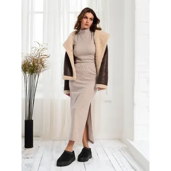 Dámská sukně Sinsay - Tepláková sukně - béžová - 499BE-08X - 499BE-08X-S-1