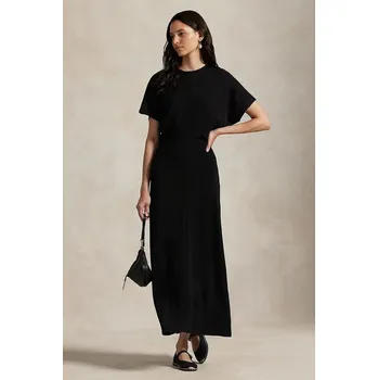 Dámské šaty Šaty s příměsí vlny Polo Ralph Lauren černá barva, midi, 211971763 99X, vel. XL