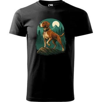 Pánské tričko Pánské tričko pro myslivce Lovecký pes Barva: ČERNÁ, Velikost: 5XL