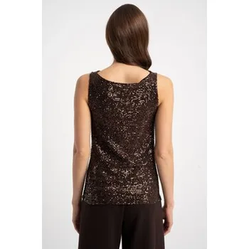 Dámská halenka CLICK Halenka 10-6965 Hnědá Fitted Fit 40