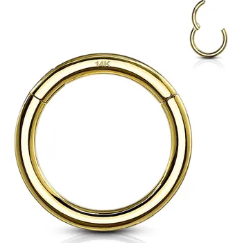 Piercing Atreya Segmentový kroužek s otevíráním ze 14kt žlutého zlata 585/1000 Velikost: 1 mm, Délka / Průměr: 6 mm