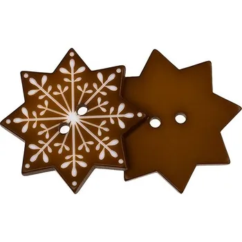 Knoflík BELLATEX Sada 3 ks, 3,5 cm vločka hnědá - 400618