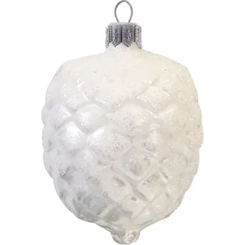 Vánoční ozdoba šiška bílá