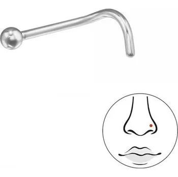 Piercing Titanový piercing do nosu s kuličkou 2 mm