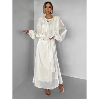 Dámské oblečení Krémové elegantní dlouhé šaty CHOREMI Velikost: S/M