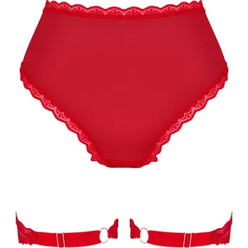 Kalhotky Erotické kalhotky s podvazky Obsessive Belovya Velikost: XL/XXL