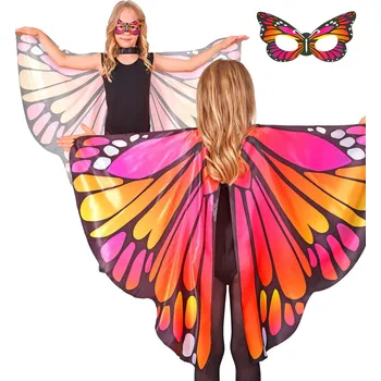 Dětská růžová motýlí křídla s maskou