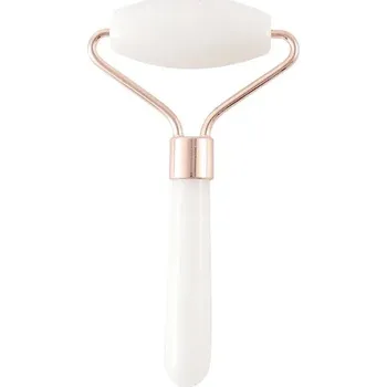Masážní přístroj Jade váleček a Gua Sha masážní set | péče o pleť - bílá