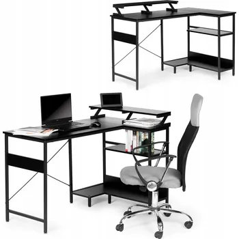 Psací stůl Rohový psací stůl ModernHome 120 x 80 x 80 cm černý