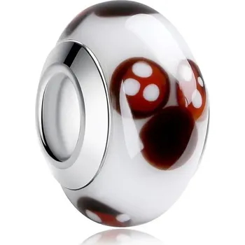 Přívěsek Stříbrný přívěsek s bílým sklem | přívěsek korálek na náramek - FB6364