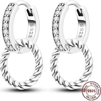 Náušnice Stříbrné kruhové náušnice se zirkonem | šperky 2 ks - JFE121