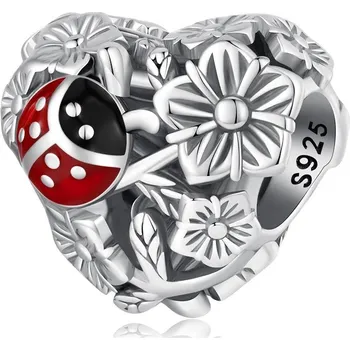 Přívěsek Stříbrný přívěsek na náhrdelník s motivem beruška ebo motýl | přívěsek, korálek - DXC2524