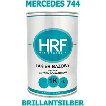Lak na dřevo HRF - 1K Základní lak MERCEDES 744 1L PŘIPRAVENÝ K STŘÍKÁNÍ BRILLANTSILBER (Stříbrná Briliant)
