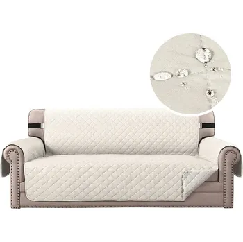 Napínací potah Voděodolný potah na sedačku omyvatelný | bytové doplňky - S1-bílá , 3 sedadla (167 cm)