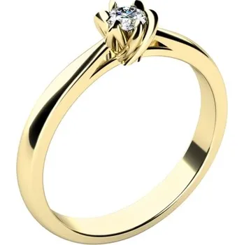 Prsten Couple, Zásnubní prsten Floria, žluté zlato se zirkonem, vel. 50, prům. 15.9 mm, 585-68-1-4284.0Z00.0.50.001