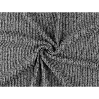 Žebrovaná šatová pletenina / svetrovina METRÁŽ - 7 (387 g/m²) šedá světlá melír