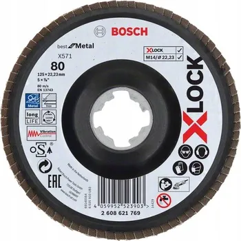 Brusný kotouč Lamelový brusný kotouč Bosch 2608621769 125x22,2 mm P80