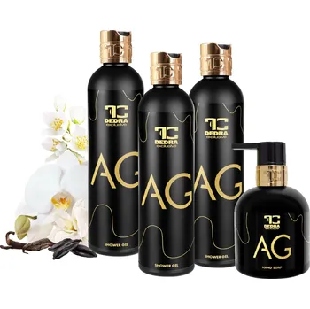 Mýdlo 4dílná sada AG by AGATA | 3 x sprchový gel + tekuté mýdlo Dedra