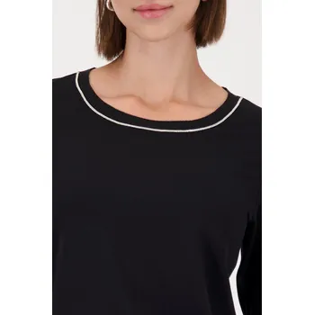 Tričko Monari 809332 černé dl. rukáv pletený límec Velikost: 42