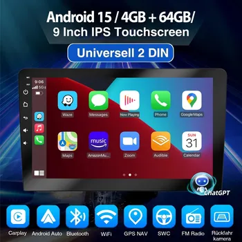 Auto Hi-Fi Essgoo AR9001-9 2DIN autorádio, Android 15, 4GB/64GB, 9" IPS, CarPlay