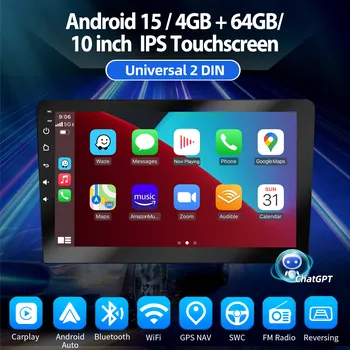 Auto Hi-Fi ESSGOO AR1001-10 2DIN autorádio, Android 15, 10" IPS, 4GB/64GB