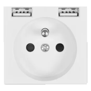 Elektrická zásuvka SRAN Elektrická zásuvka 230V+2*USB 5V/2.1A plast bílá