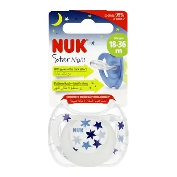 Dětské zboží NUK Smoczek uspokajający silikonowy 18-36 m Star Night niebieski 10739749