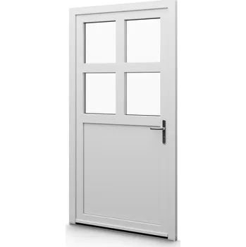 Vchodové dveře ALUPLAST Plastové jednokřídlové hlavní vchodové dveře antracit/bílé 17 Otvírání: Levé, Šířka v cm: 85, Výška v cm: 200