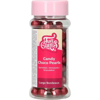 Čokoláda FunCakes Candy Choco Pearls - perly velké bordeaux 70 g