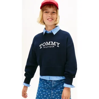 Pánský svetr Dětský bavlněný svetr Tommy Hilfiger KG0KG08921.128.176.PPY2 námořnická modř 59X, vel. 176