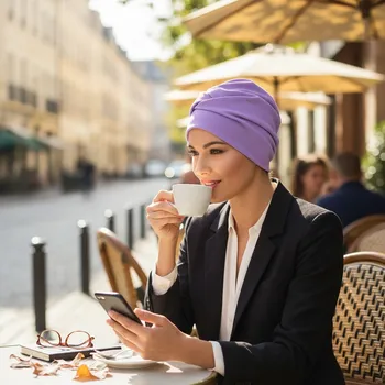 Ebbie Bavlněný turban-lotus - LILAC CHIC Velikost: 54