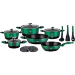 Zilner Sada nádobí s mramorovým povrchem 15ks ZL-8521 EMERALD GREEN