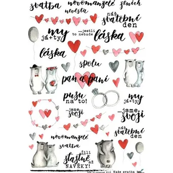 samolepka HuráPapír Samolepky A5 - Svatba č. 2