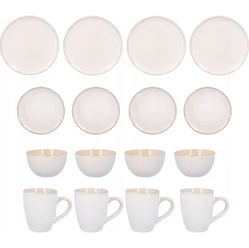 Talíř JÍDELNÍ SERVIS z kamionki dla 4 osób 16el hrnků misky talíře