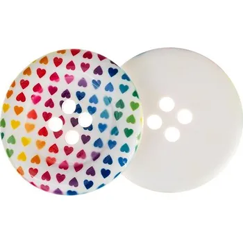 Knoflík Knoflíky Žirovnice Knoflík 5 cm srdce barevné, 336331B2, sada 2 ks