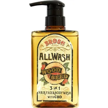 Mýdlo Mycí gel na vlasy, tvář a tělo BROSH All wash 3 in 1 Hair, Face & Body - Wood seed 400 ml