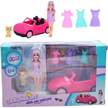 Panenka LALKA Z SAMOCHODEM zabawka dla dziewczynki auto kabriolet a figurka