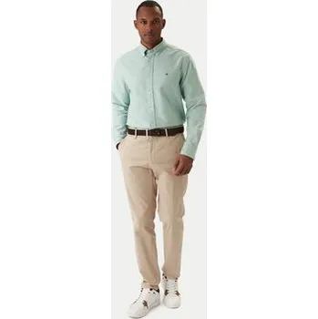 Pánské oblečení Tommy Hilfiger Košile Solid Heritage MW0MW35774 Zelená Regular Fit S