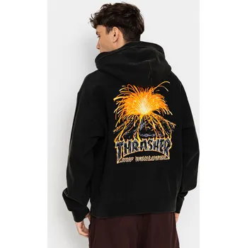 Pánská mikina HUF X Thrasher Meltdown Heavyweight HD (washed black) S, černá