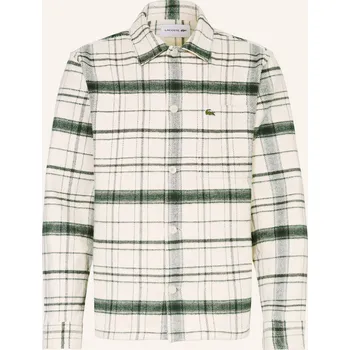 Pánská košile Lacoste Pánská Flanelová Přetažená Bunda, krémová / tmavě...