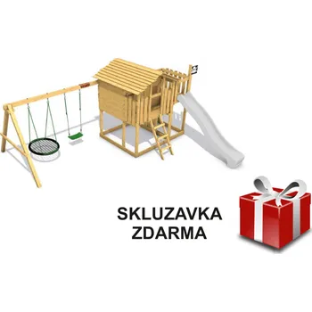 Dětský domeček Dětský domeček Monkey´s Home Chatrč pirát Storm s houpačkami - zelené
