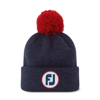 Čepice FootJoy Solid Pom Pom One Size, Heather Navy