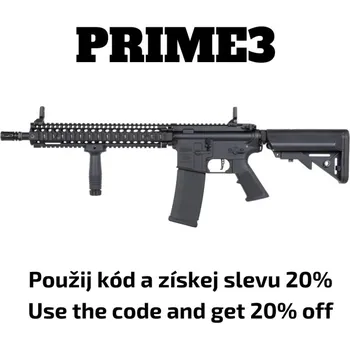 Airsoftová zbraň Specna Arms SA Daniel Defence® MK18 BLOCK 2 (SA-P26 Prime™ HAL ETU) s bezuhlíkovým motorem - Černá