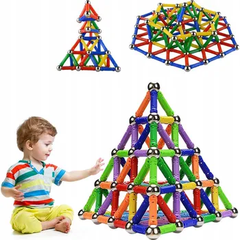 ostatní stavebnice VELKÉ MAGNETICKÉ STAVEBNICE STAVEBNICE VZDĚLÁVACÍ TYČKY XXL 206 DÍLKŮ
