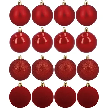 Vánoční dekorace Vánoční Baňky choinkowe małe 5 cm czerwone zestaw 16 kusů nerozbitných ozdob