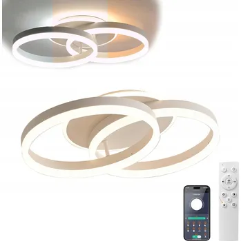 Stropní svítidlo LED Stmívatelné 2-Kruhové S Dálkovým Ovládáním Bílé