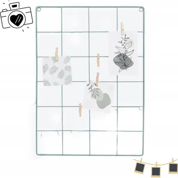 Obraz Zelený Kovový Rámeček na Fotky na Zeď s Kolíčky 38 x 52 cm