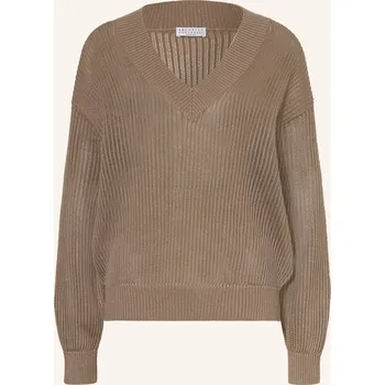 Dámský svetr Brunello Cucinelli Dámský Svetr S Třpytivou Přízí, černošedá...